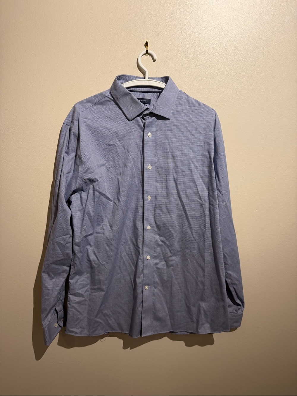 Tommy Hilfiger Men’s Dress Shirt THFlex Supima  Slim Fit Stretch 17 34/35
